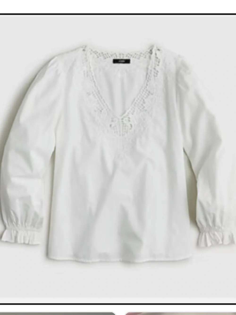 J. Crew V-Neck Top with Eyelet Trim